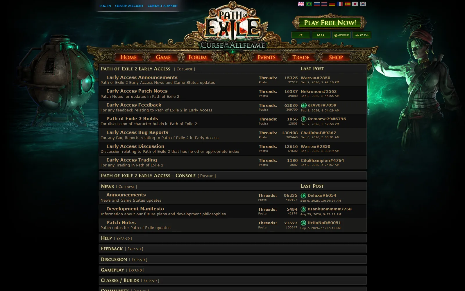 Path of Exile Forums screenshot