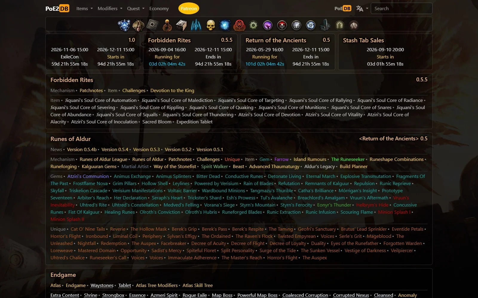 PoE2DB screenshot