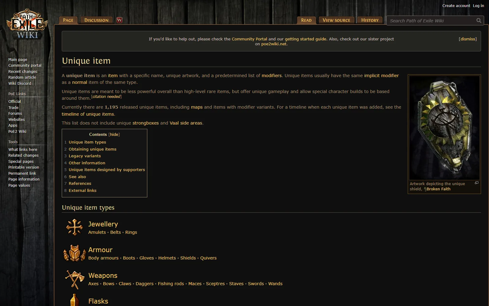 Path of Exile Wiki screenshot